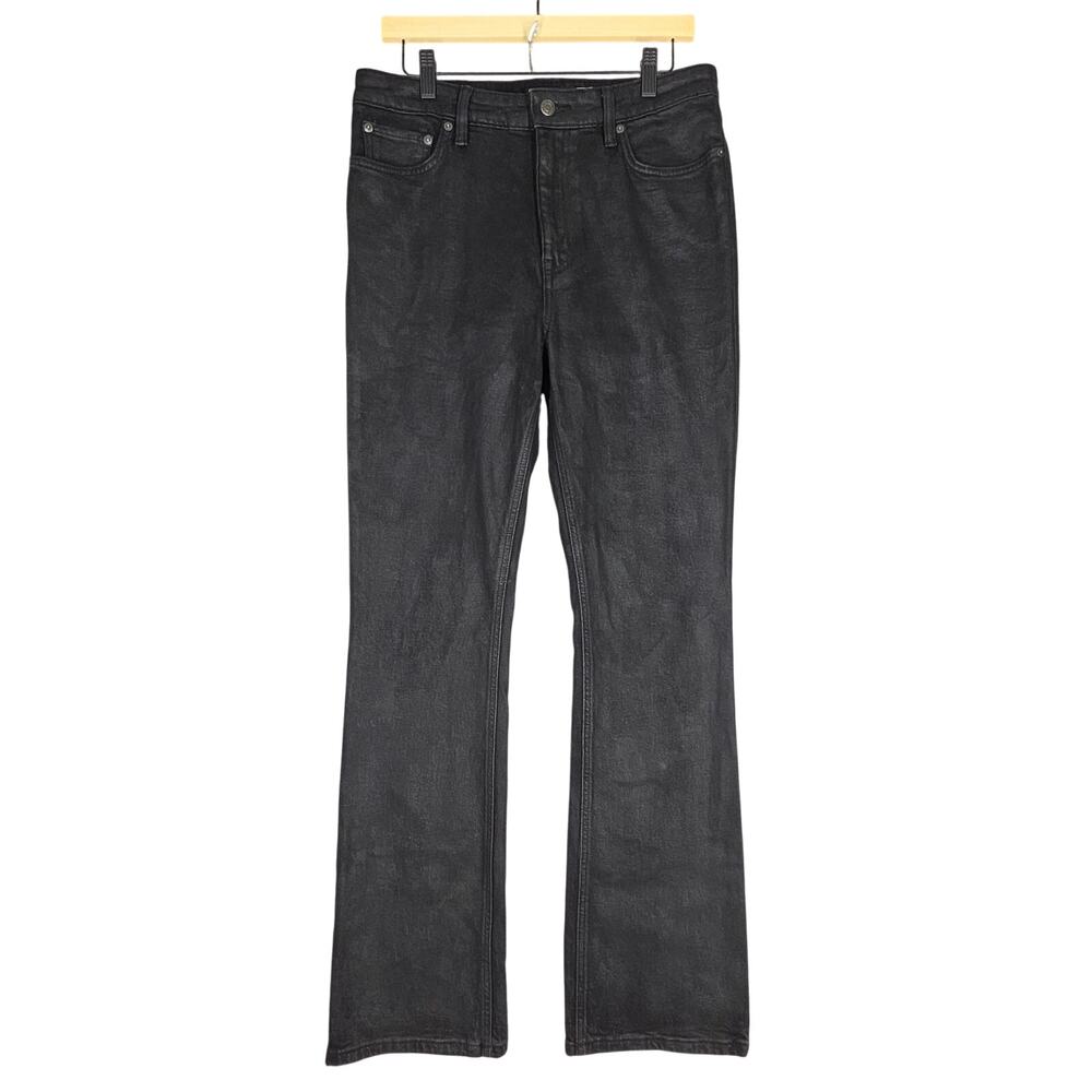 LAUREN RALPH LAUREN COATED BLACK DENIM JEANS – WOMEN’S SIZE 12 – COTTON STRETCH